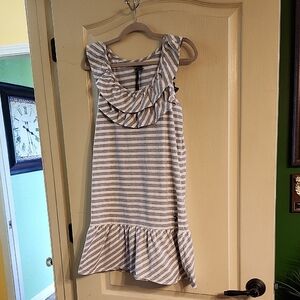U.S. POLO ASSN. GRAY and WHITE STRIPED DRESS